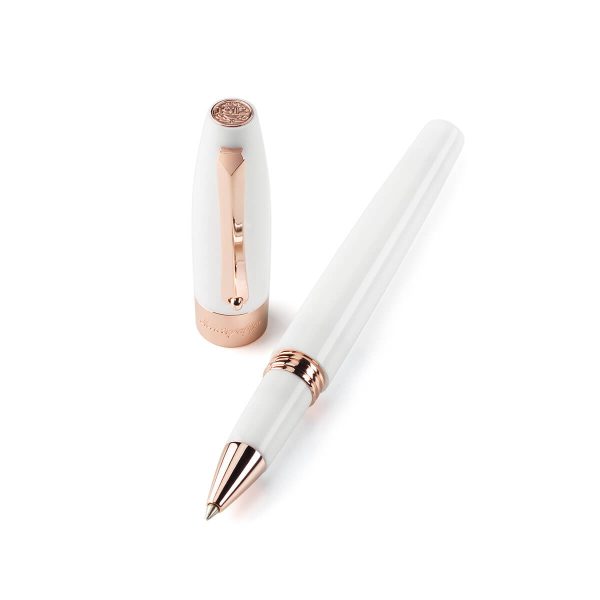Montegrappa Fortuna White & Rose Gold Trim Ballpoint Pen ISFORBRH 6