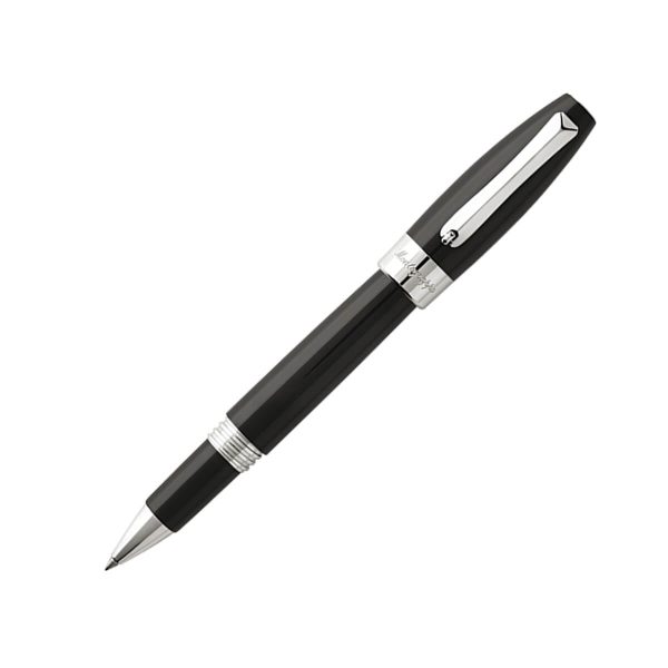 Montegrappa Fortuna Palladium Trim Rollerball Pen Black ISFORRPC