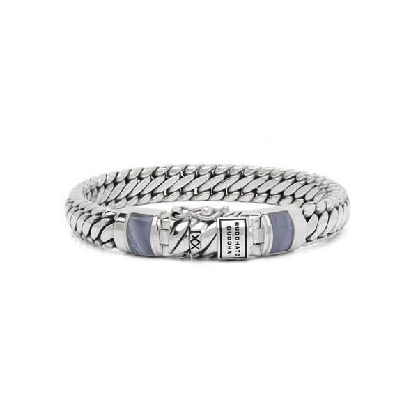 Buddha to Buddha Ben XS Stone Blue Lace Agate Silver Bracelet J070 BA