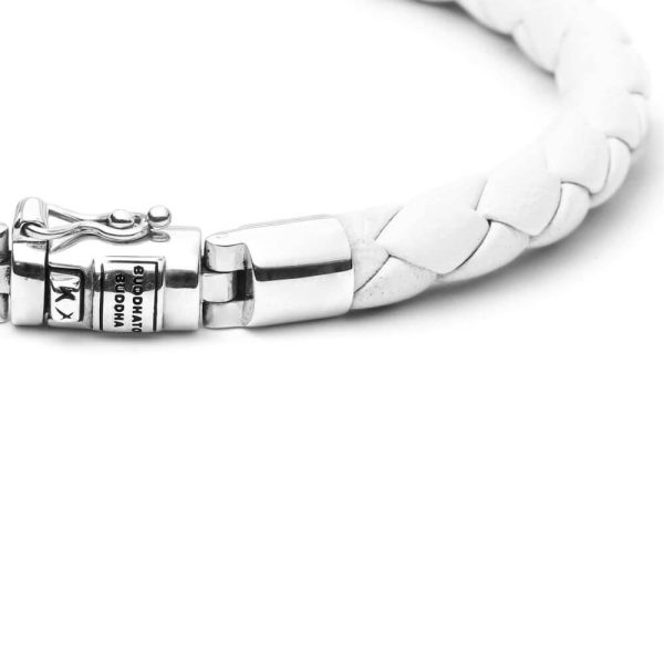 Buddha to BuddhaBen XS Round White Leather Bracelet J545 WH 3