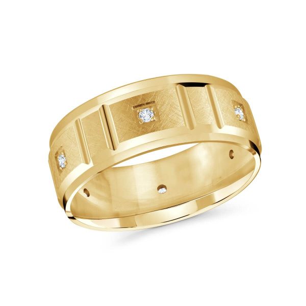 Malo 8mm Diamond Wedding Band in 10K Yellow Gold JMD-1091-8Y9