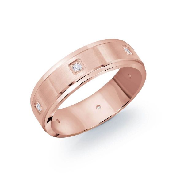 Malo 7mm Diamond Wedding Band in 10K Pink Gold JMD-1094-7P9