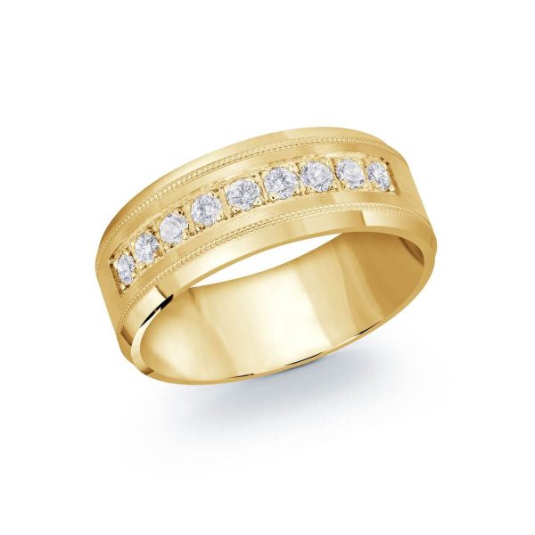 Malo 8mm Diamond Wedding Band in 10K Yellow Gold JMD-1095-8Y45