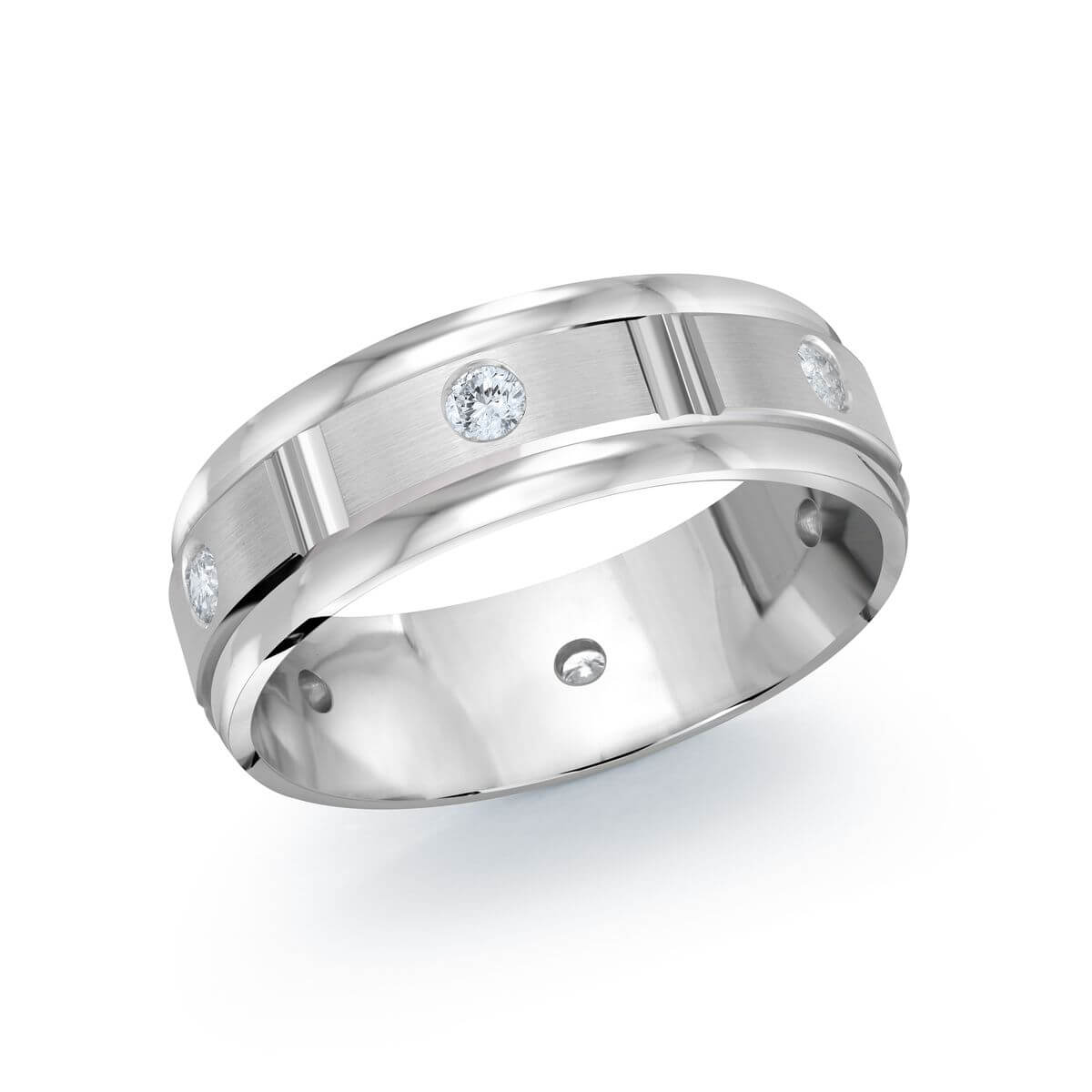 Malo 7mm Diamond Wedding Band in 10K White Gold JMD-1096-7W30
