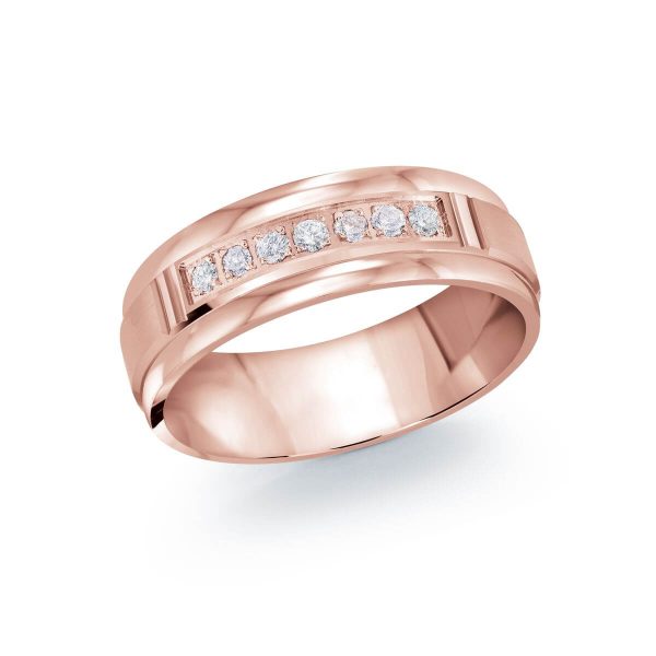 Malo 7mm Diamond Wedding Band in 10K Pink Gold JMD-1097-7P20