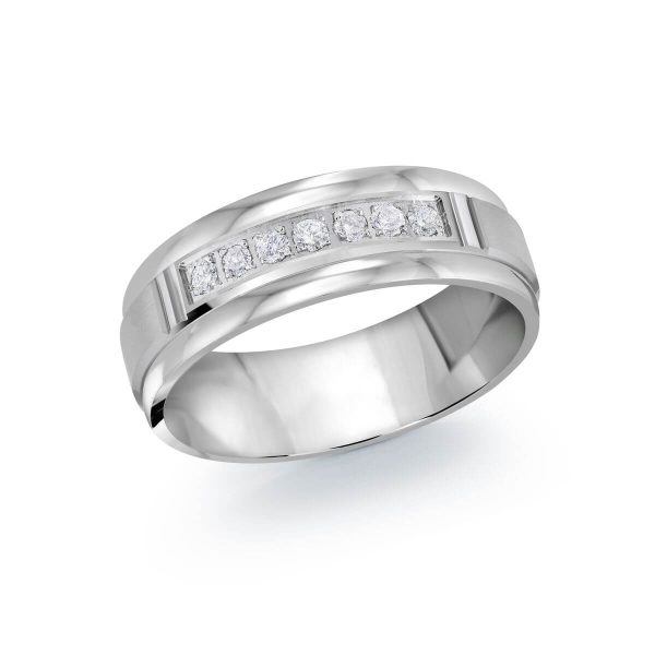 Malo 7mm Diamond Wedding Band in 10K White Gold JMD-1097-7W20