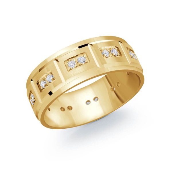 Malo 8mm Diamond Wedding Band in 10K Yellow Gold JMD-1102-8Y30