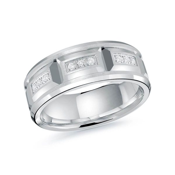 Malo 8mm Diamond Wedding Band in 10K White Gold JMD-1417-8W