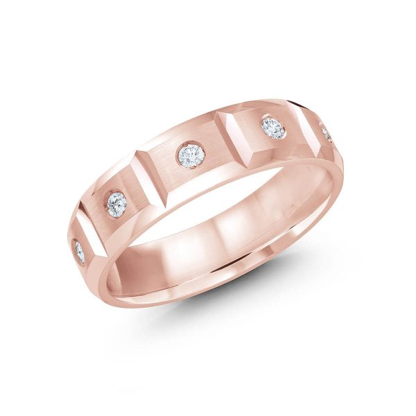 Malo 6mm Diamond Wedding Band in 10K Pink Gold JMD-388-6P30