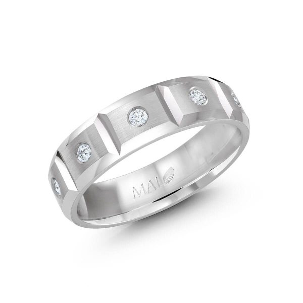 Malo 6mm Diamond Wedding Band in 10K White Gold JMD-388-6W30
