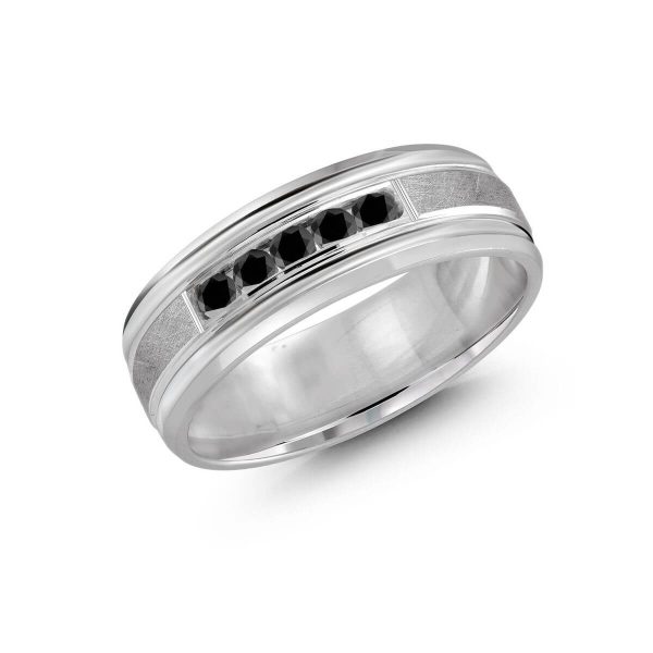 Malo 7mm Diamond Wedding Band in 10K White Gold JMD-471-7W25B