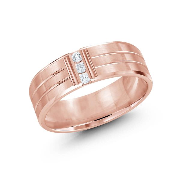 Malo 7mm Diamond Wedding Band in 10K Pink Gold JMD-500-7P10