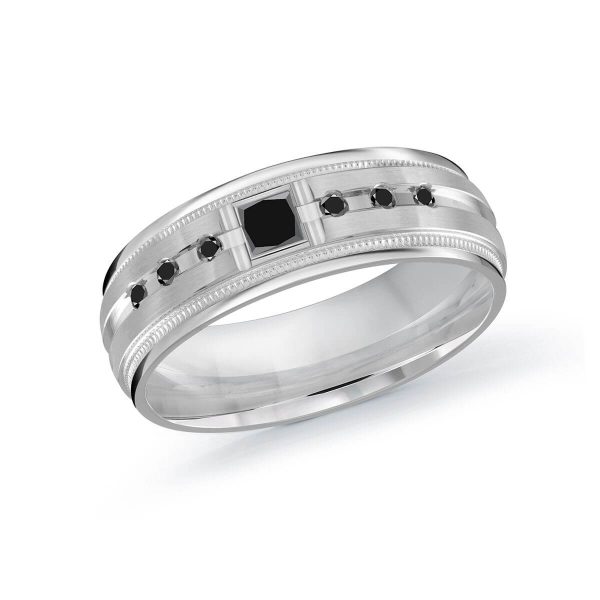 Malo 7mm Diamond Wedding Band in 10K White Gold JMD-503-7W20B
