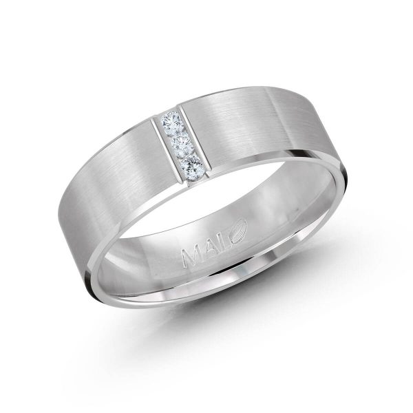 Malo 7mm Diamond Wedding Band in 10K White Gold JMD-509-7W10