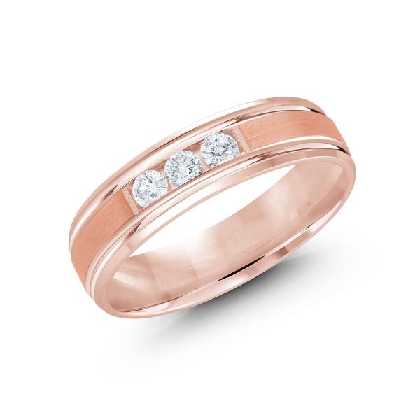 Malo 6mm Diamond Wedding Band in 10K Pink Gold JMD-520-6P21