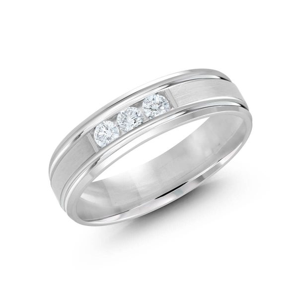 Malo 6mm Diamond Wedding Band in 10K White Gold JMD-520-6W21