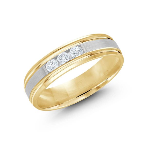 Malo 6mm Diamond Wedding Band in 10K Yellow White Gold JMD-520-6YW21