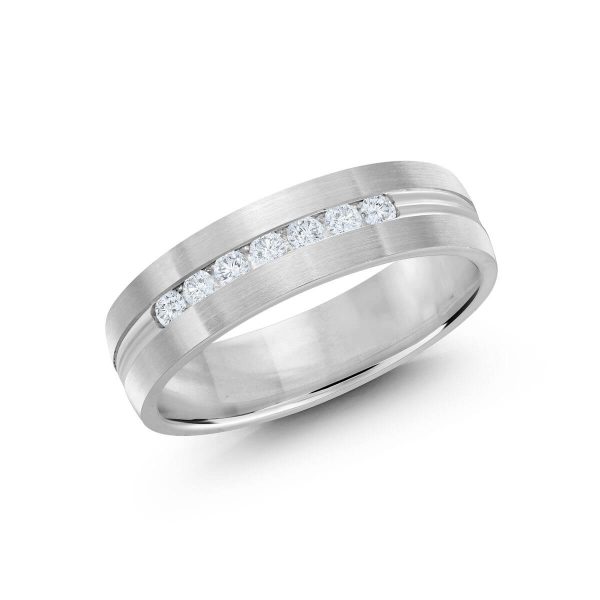 Malo 6mm Diamond Wedding Band in 10K White Gold JMD-537-6W25