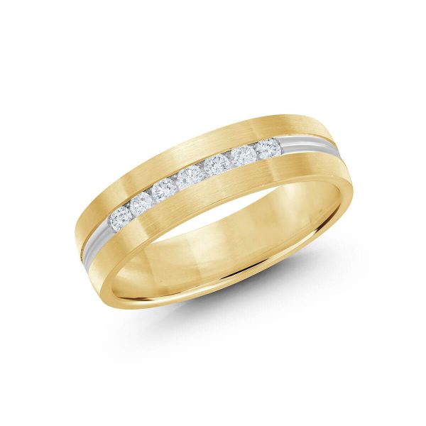 Malo 6mm Diamond Wedding Band in 10K Yellow White Gold JMD-537-6YW25
