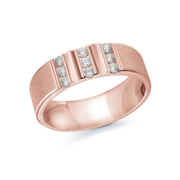 Malo 7mm Diamond Wedding Band in 10K Pink Gold JMD-590-7P30
