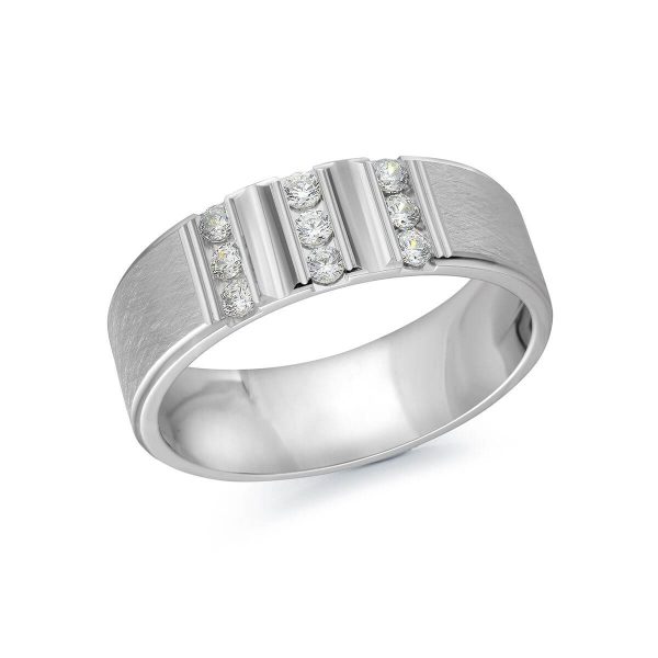 Malo 7mm Diamond Wedding Band in 10K White Gold JMD-590-7W30