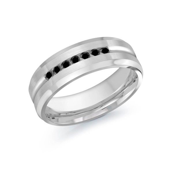 Malo 7mm Diamond Wedding Band in 10K White Gold JMD-599-7W25B