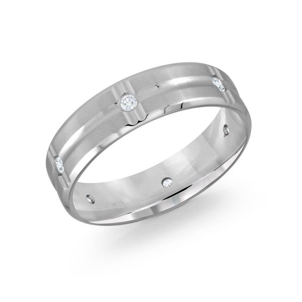 Malo 6mm Diamond Wedding Band in 10K White Gold JMD-606-6W12