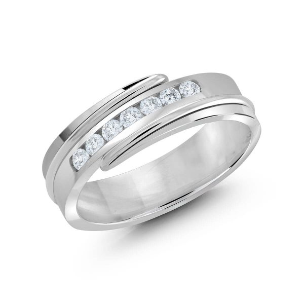 Malo 7mm Diamond Wedding Band in 10K White Gold JMD-634-7W25