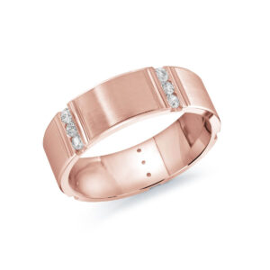 Malo 7mm Diamond Wedding Band in 10K Pink Gold JMD-658-7P45