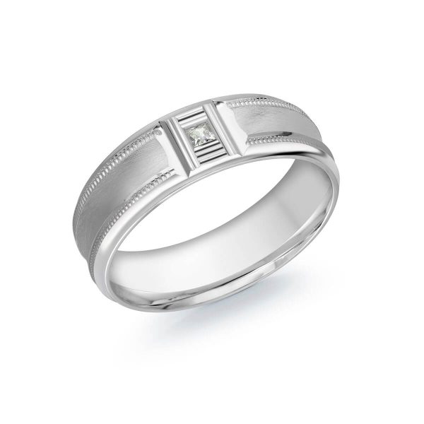 Malo 7mm Diamond Wedding Band in 10K White Gold JMD-688-7W5