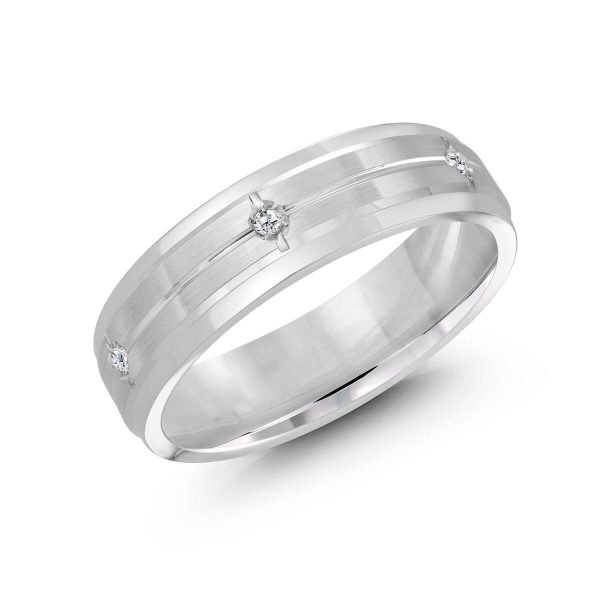 Malo 6mm Diamond Wedding Band in 10K White Gold JMD-690-6W12