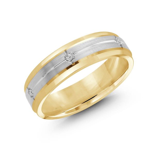 Malo 6mm Diamond Wedding Band in 10K Yellow White Gold JMD-690-6YW12