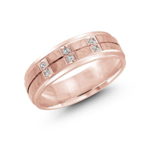 Malo 7mm Diamond Wedding Band in 10K Pink Gold JMD-815-7P9