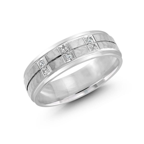 Malo 7mm Diamond Wedding Band in 10K White Gold JMD-815-7W9