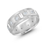 Malo 8mm Diamond Wedding Band in 10K White Gold JMD-826-8W50