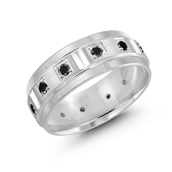 Malo 8mm Diamond Wedding Band in 10K White Gold JMD-826-8W50B
