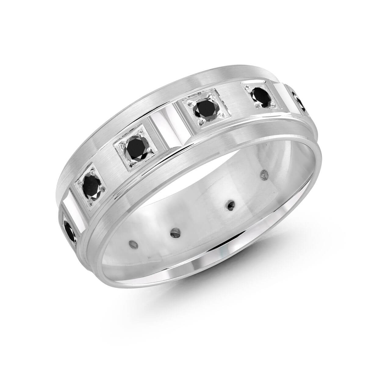 Malo 8mm Diamond Wedding Band in 10K White Gold JMD-826-8W50B