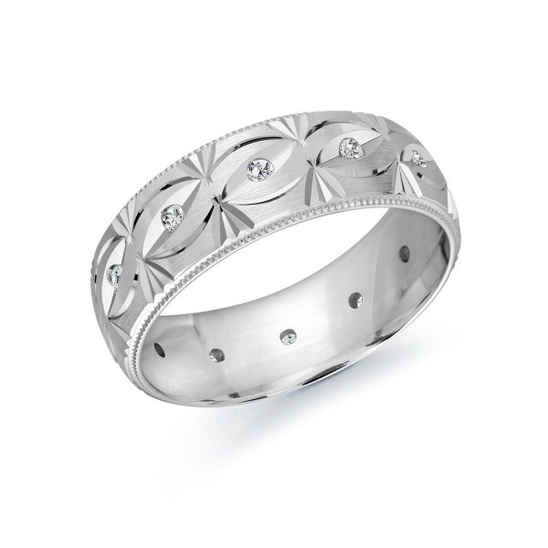 Malo 7mm Diamond Wedding Band in 10K White Gold JMD-827-7W18