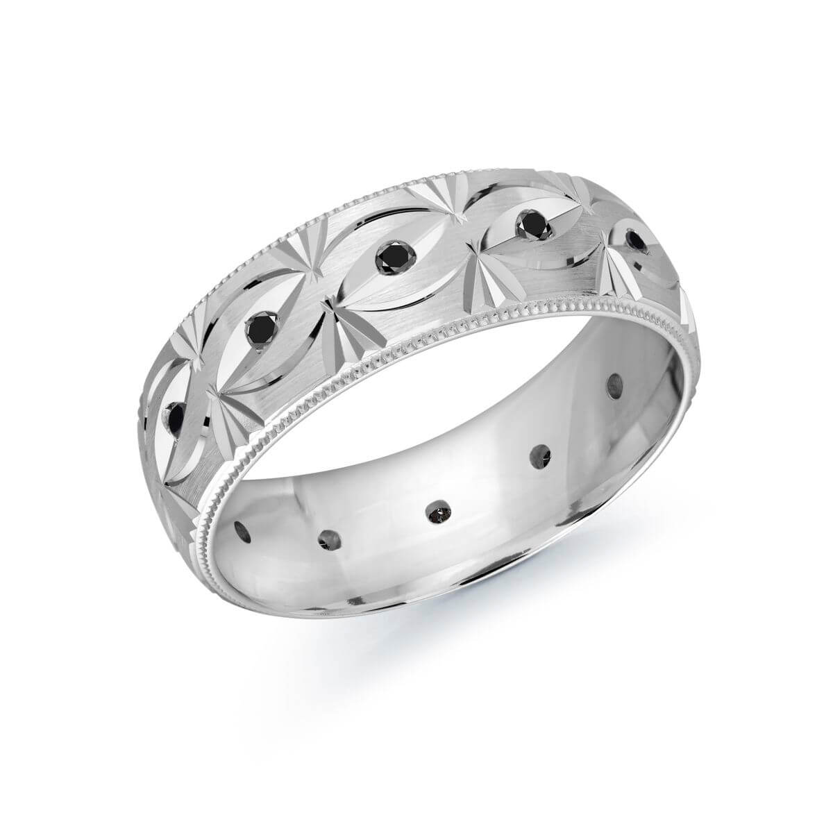 JMD-827-7W18B Malo 7mm Diamond Wedding Band in 10K White Gold JMD-827-7W18B
