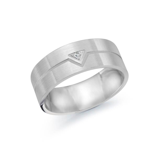 Malo 8mm Diamond Wedding Band in 10K White Gold JMD-955-8W2