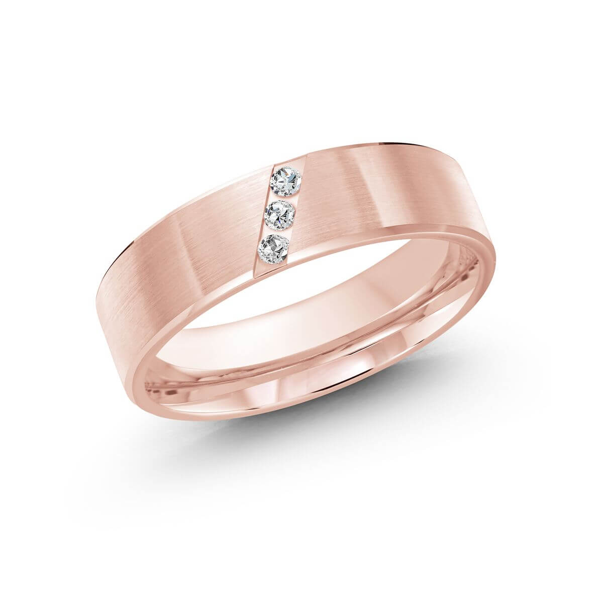 Malo 6mm Diamond Wedding Band in 10K Pink Gold JMD-985-6P6