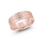 Malo 8mm Diamond Wedding Band in 10K Pink Gold JMD-995-8P15