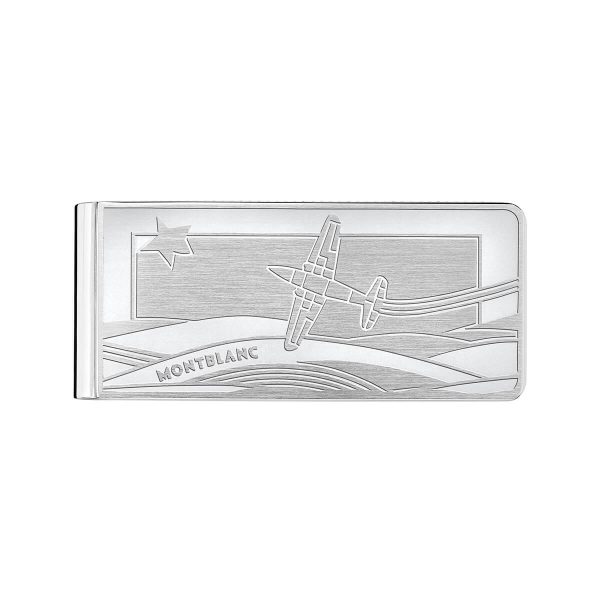 Montblanc Money Clip in Stainless Steel with Aeroplane Engraving 123796