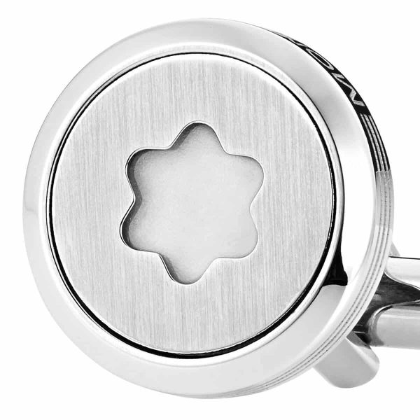 Montblanc Round StarWalker Cufflinks in Stainless Steel with Montblanc Emblem 123799 5
