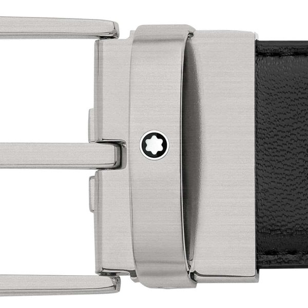 Montblanc Trapeze Matt Titanium Pin Buckle Leather Belt 126049 2