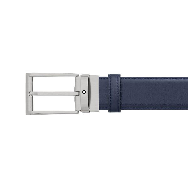 Montblanc Trapeze Matt Titanium Pin Buckle Leather Belt 126049 3