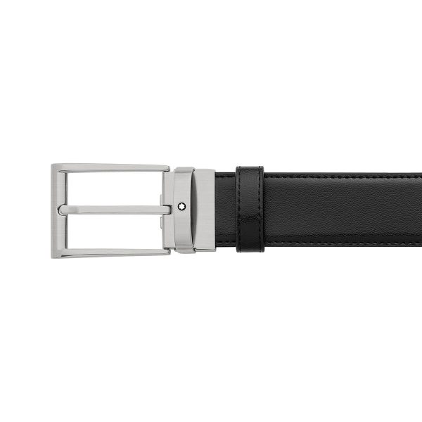 Montblanc Trapeze Matt Titanium Pin Buckle Leather Belt 126049 4