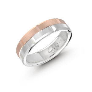 Mardini 6mm Men's Wedding Band in 10K White Pink Gold MRD-039-6WP