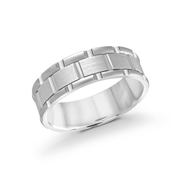 Mardini 7mm Men's Wedding Band in 10K White Gold MRD-044-7W