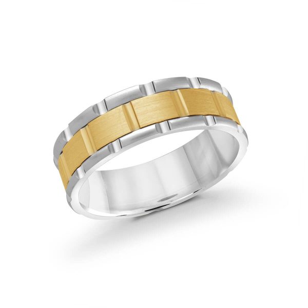 Mardini 7mm Men's Wedding Band in 10K White Yellow Gold MRD-044-7WY